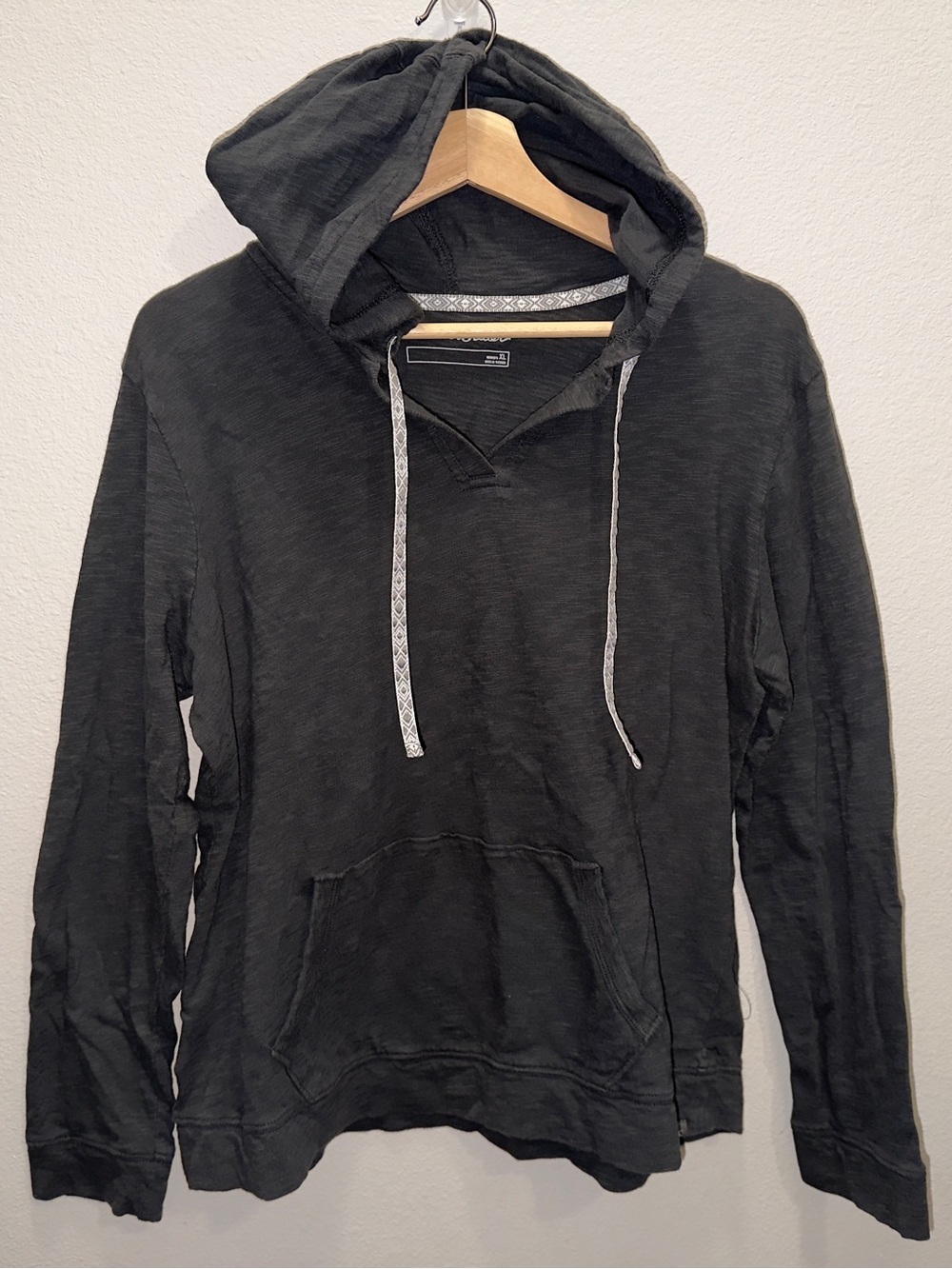 Eddie Bauer Woman’s Black Hooded Pullover with Contrast Drawcords